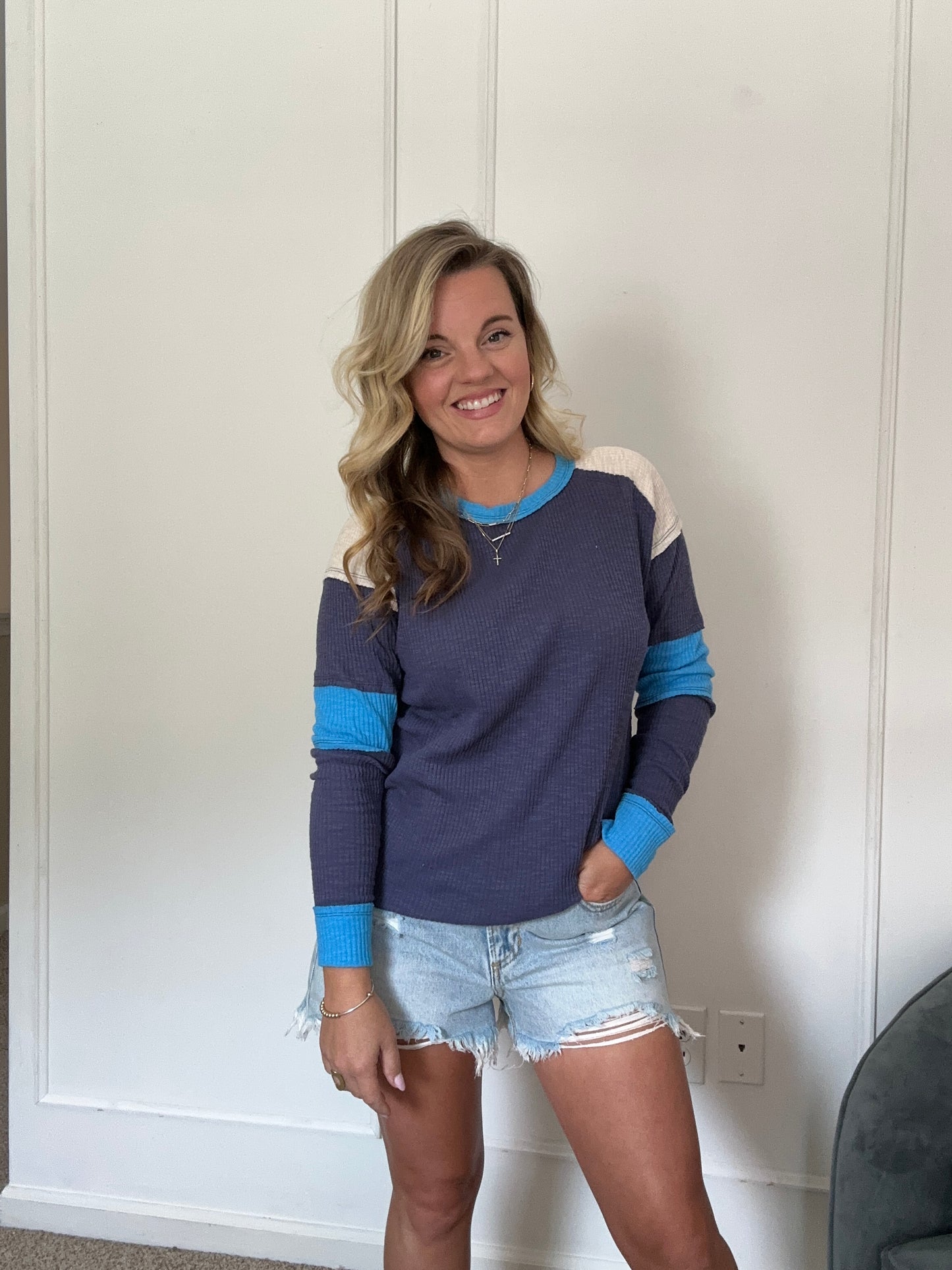 Baby Blues Colorblock Top