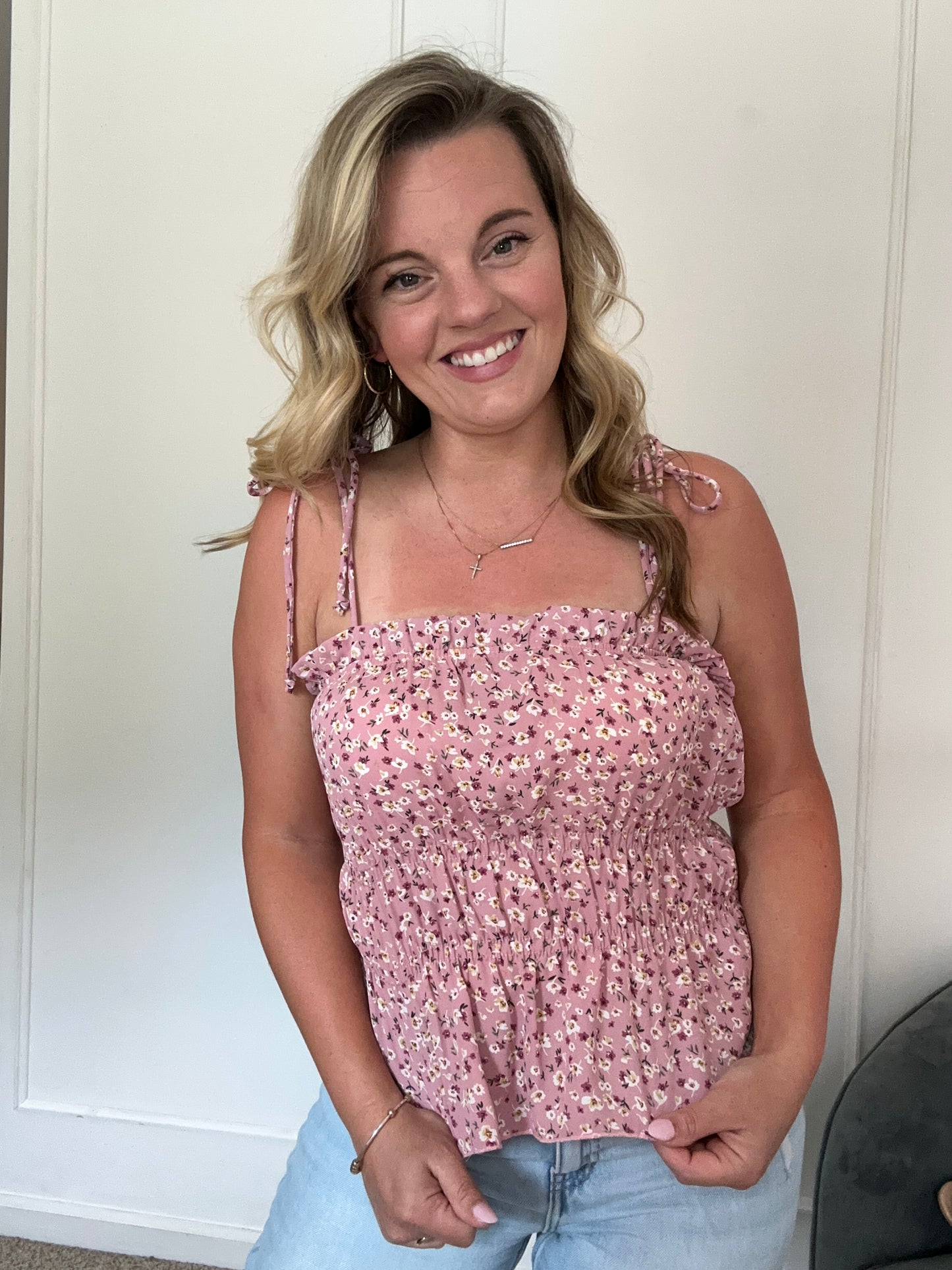 Tied Down Floral Tank
