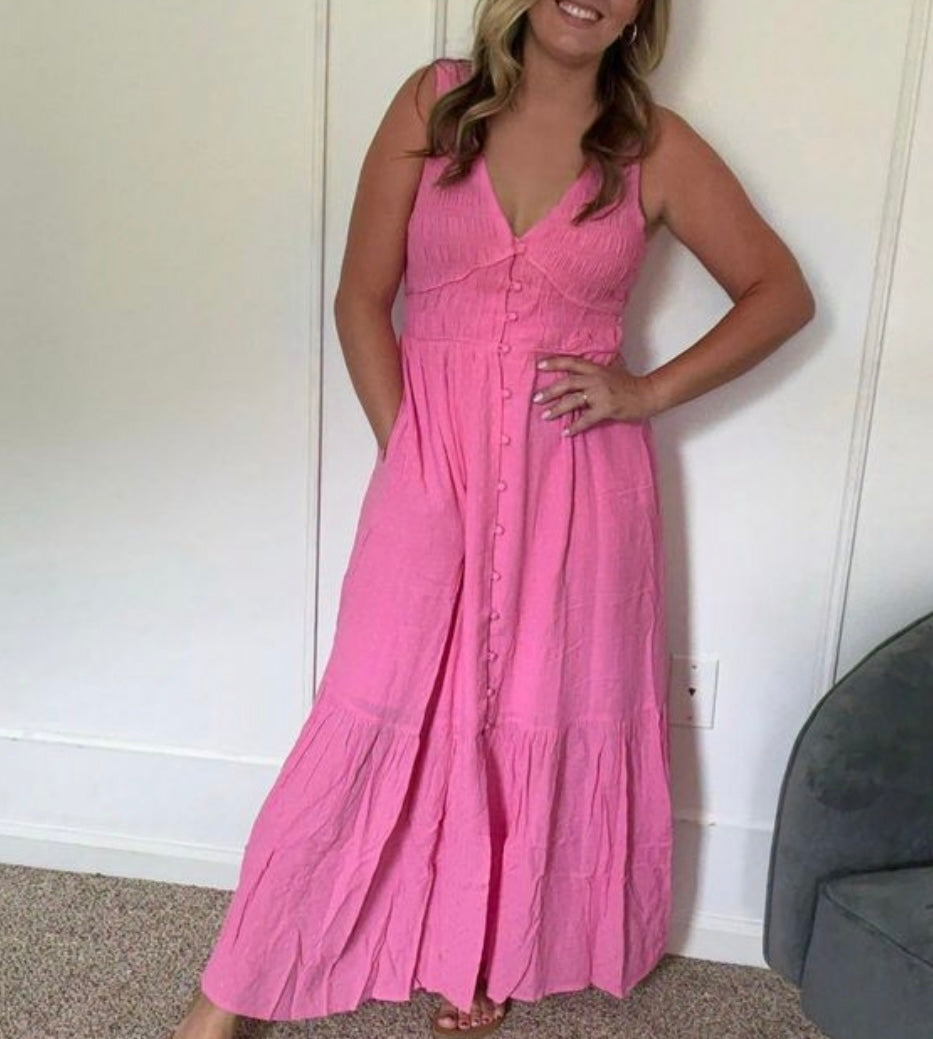Beach Side Smocked Midi Dress