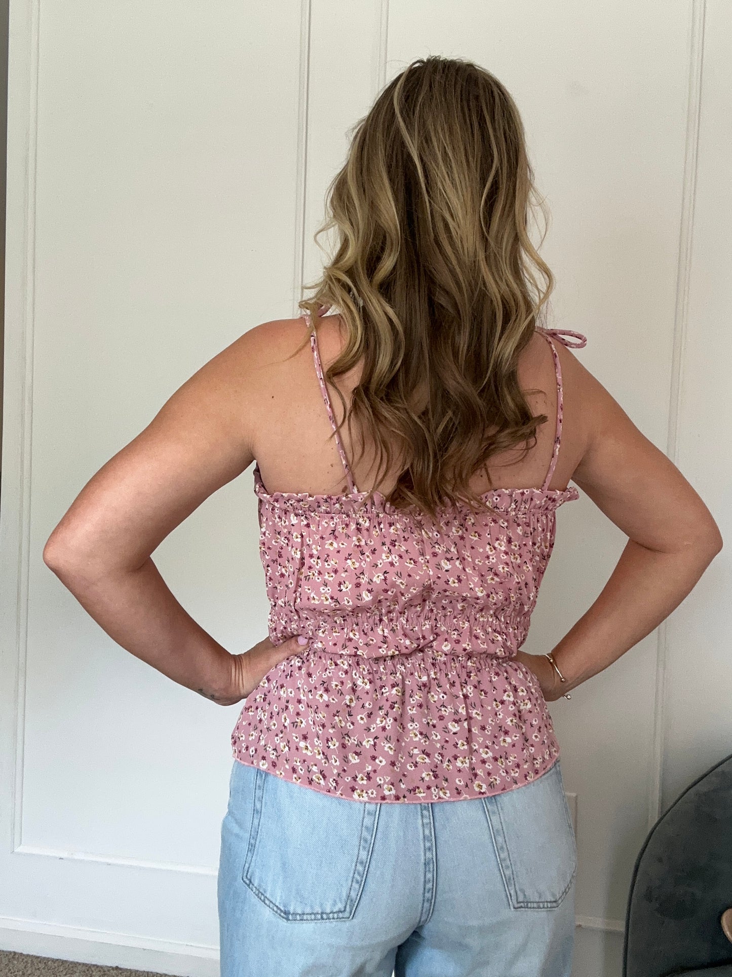 Tied Down Floral Tank