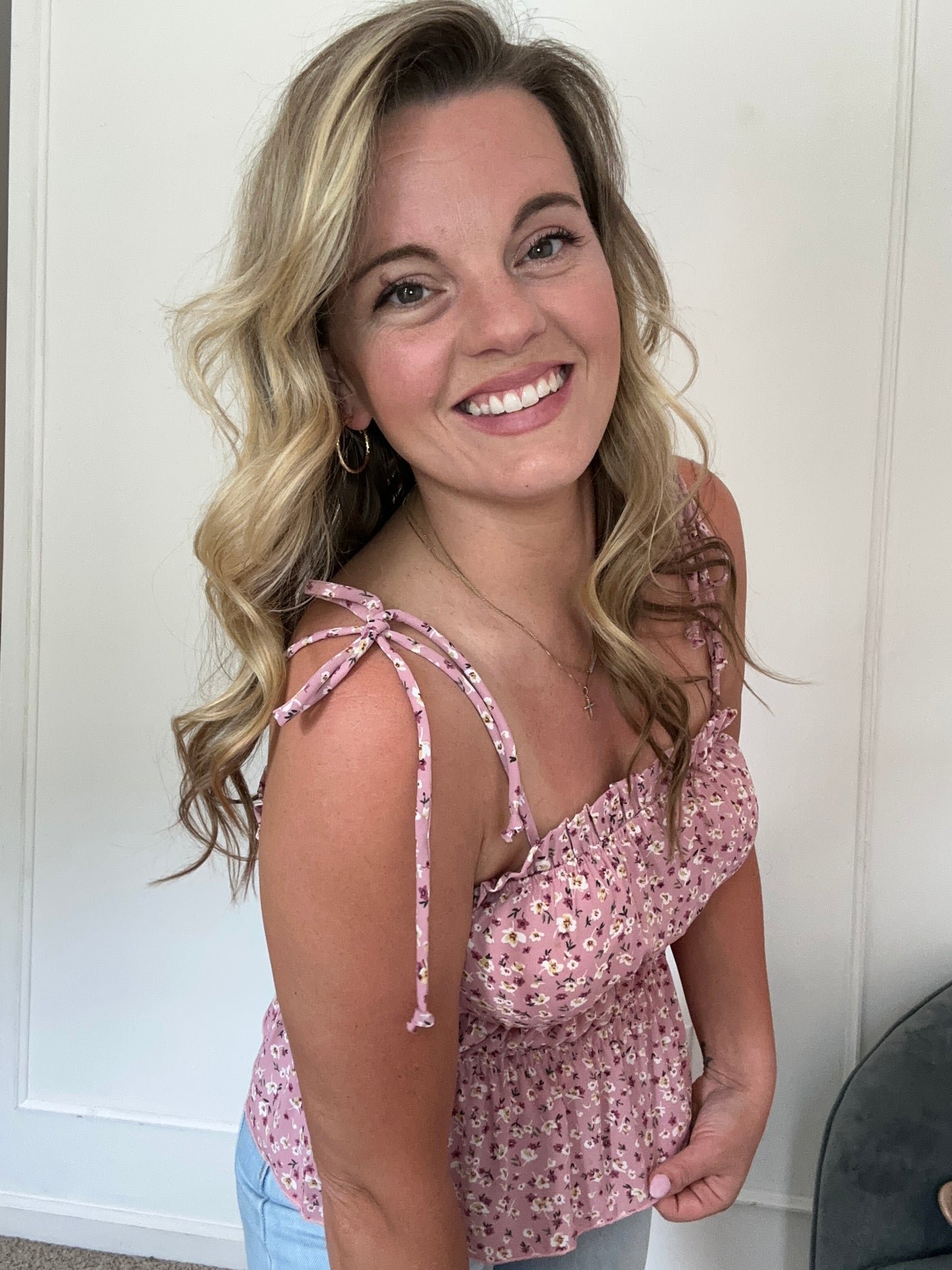 Tied Down Floral Tank