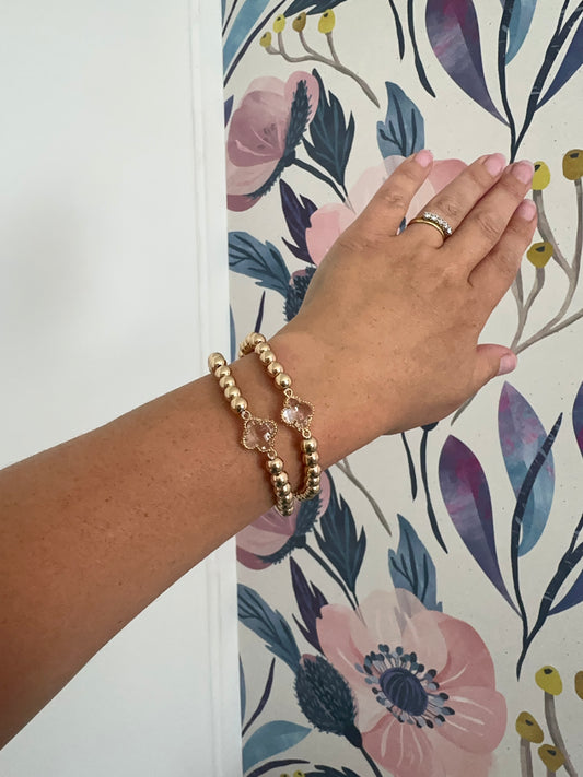 Glass Clover Bracelet Set