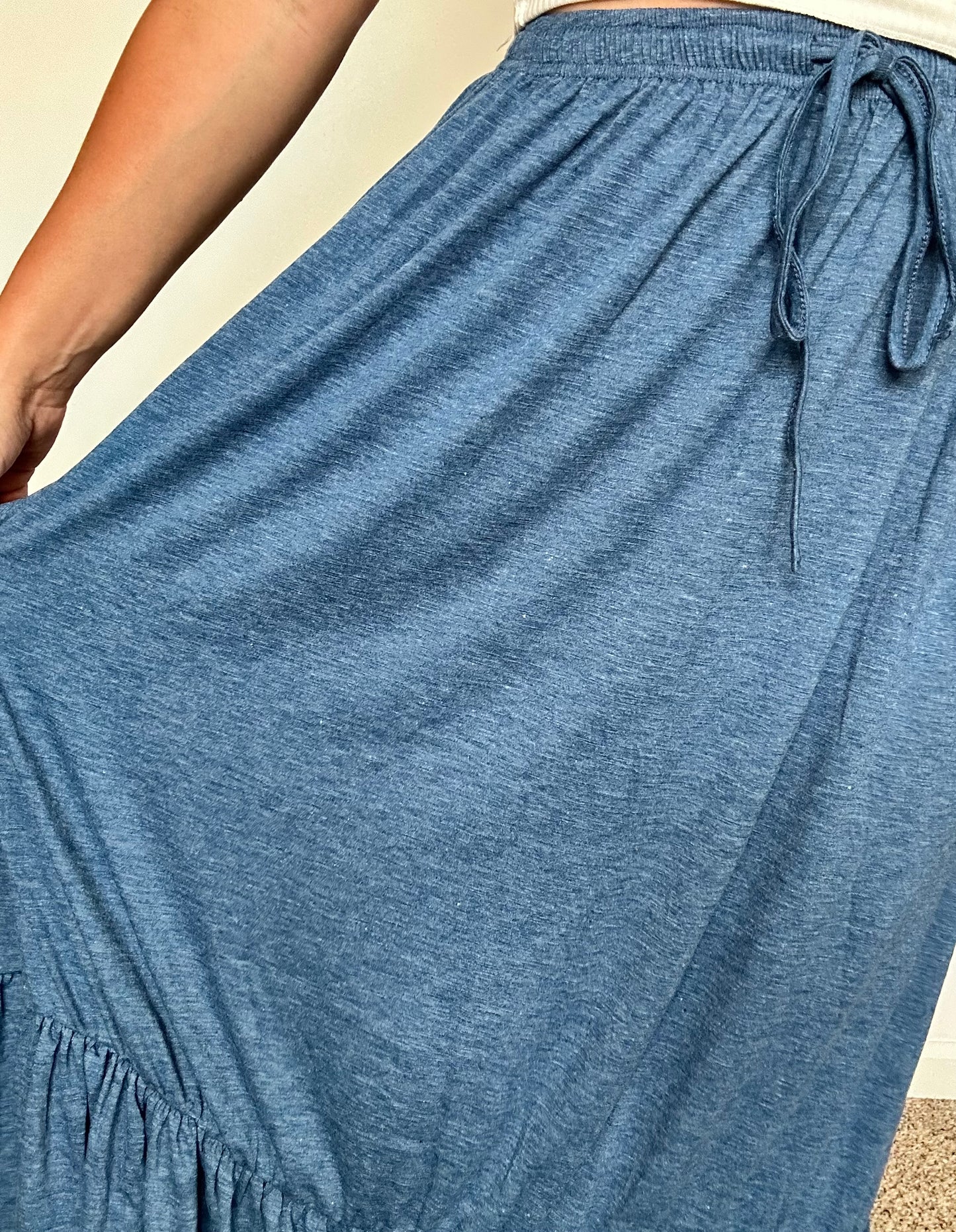 Ocean Wave Tiered Maxi Skirt