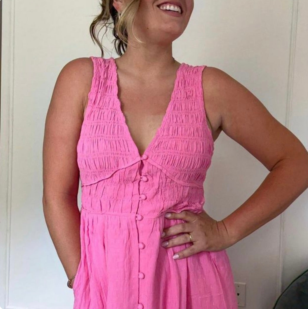 Beach Side Smocked Midi Dress