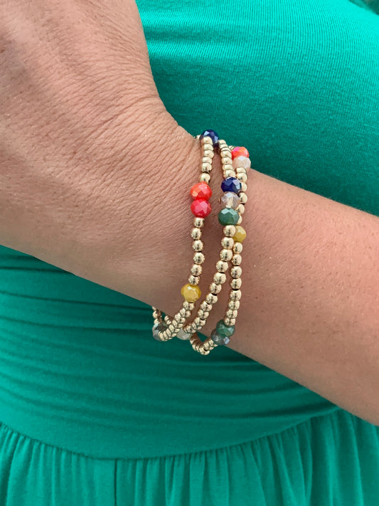 Multi Color Bead Bracelet Set