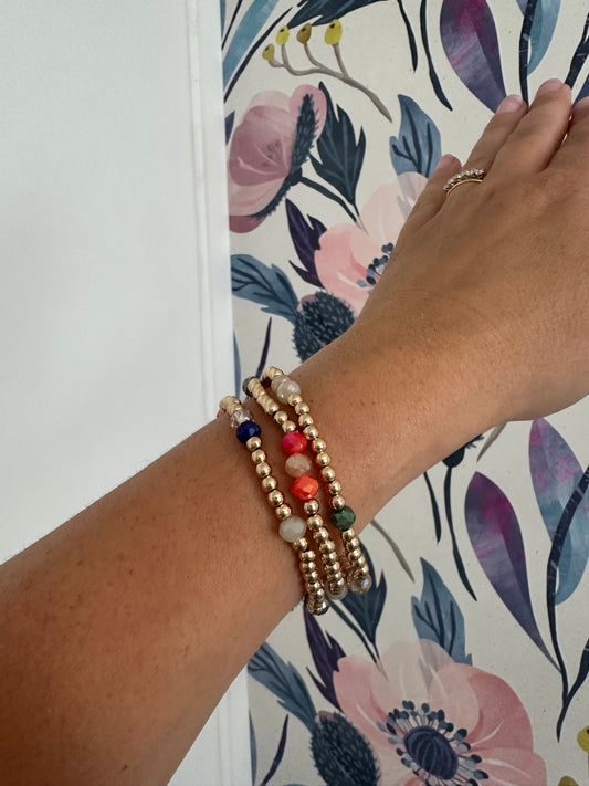 Multi Color Bead Bracelet Set