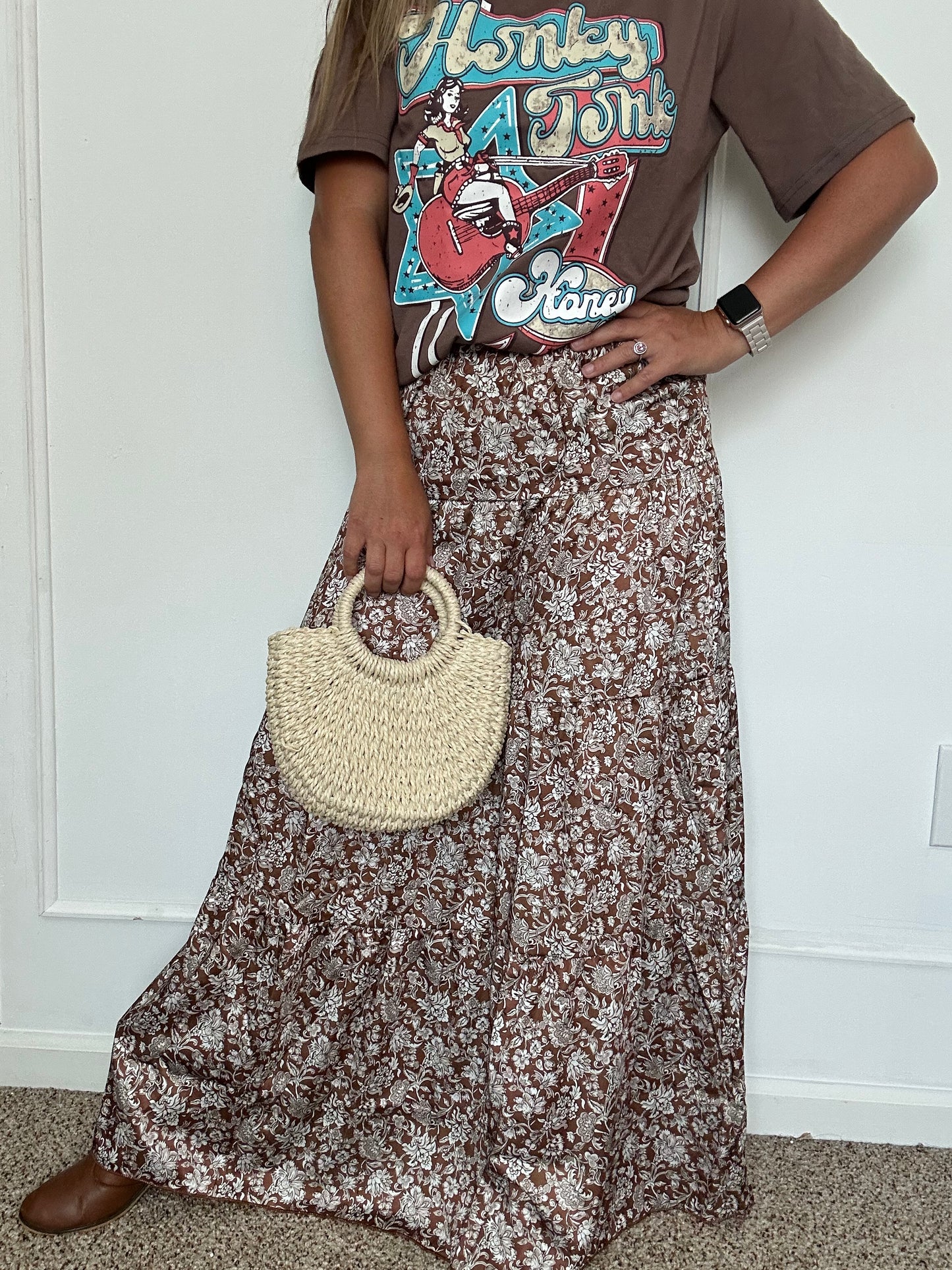 Southern Belle Floral Maxi Skirt